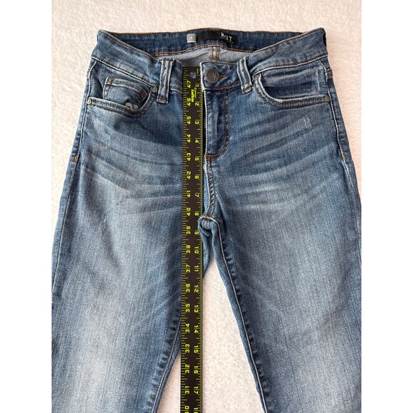 Kut From The Kloth Connie Ankle Skinny Jeans Size 2 Raw Hem Classic Denim - Picture 4 of 8